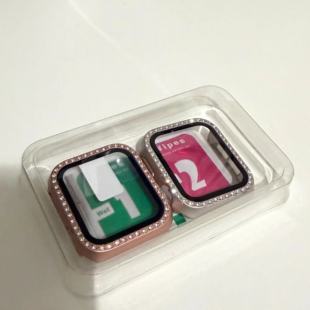 Luxury Bling Protective Case for Smartwatch - Rose Gold and Silver